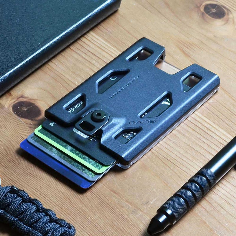 GOVO T4 Badge Holder No-Clip Version - Durable Polycarbonate ID Card Holder Holds 1 to 4 Cards (Black) - Image 4